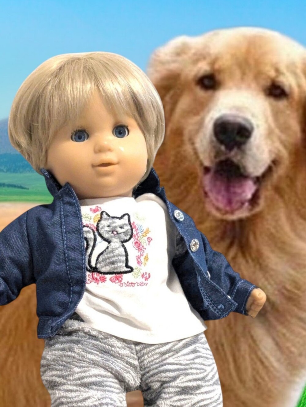 American Girl Bitty Baby Twin Boy/Girl Doll Blonde Hair Blue Eyes Rare
